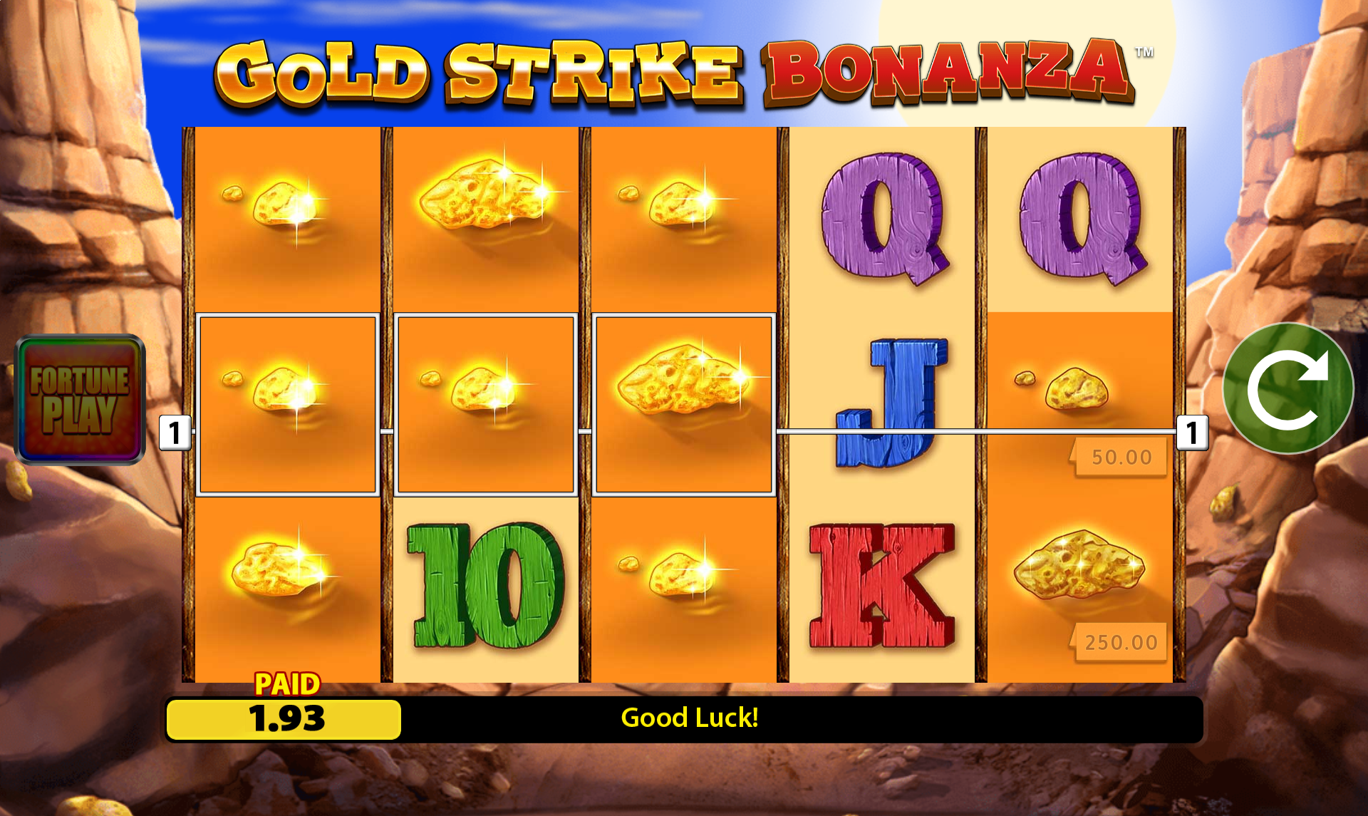 slot-game Gold Strike Bonanza Fortune Play trial bonus